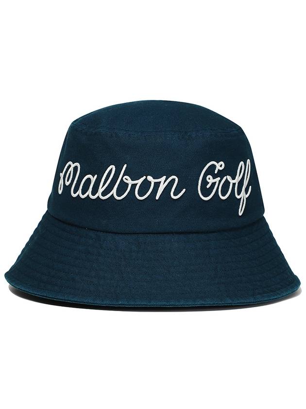 Lettering Bucket Hat NAVY - MALBON GOLF - BALAAN 3