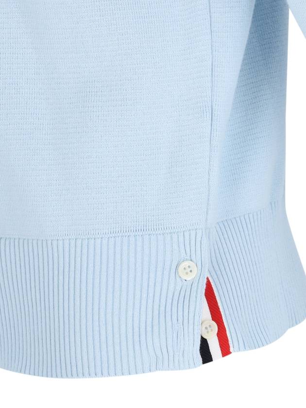 Cotton Milano Stitch Stripe Armband Crewneck Knit Top Light Blue - THOM BROWNE - BALAAN 6