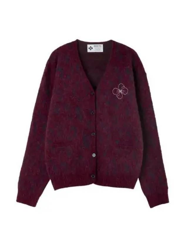 Leopard mohair cardigan burgundy - HERETIC - BALAAN 1