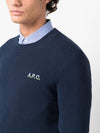 Embroidered Logo Knit Top Navy - A.P.C. - BALAAN 4