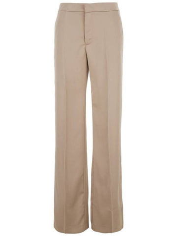 Beige Pants With Pences On The Front In Tech Fabric Woman - ANDAMANE - BALAAN 1