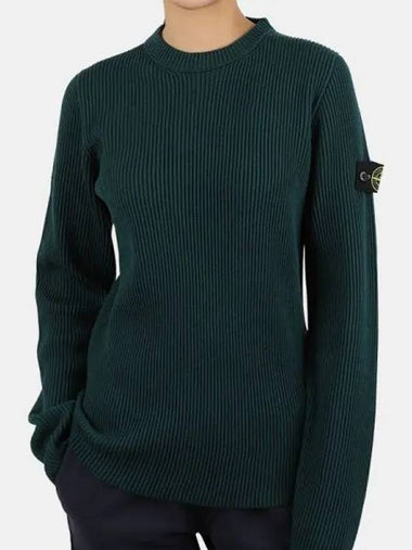 Stone Kids Waffen Patch Ribbed Pullover Knit 10 12A 7516507A3 V0057 270155 1146490 - STONE ISLAND - BALAAN 1