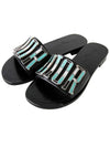 Metal Logo Slippers Black Blue - DIOR - BALAAN 5