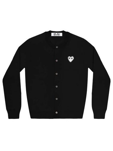 White Heart Wappen Cardigan Black - COMME DES GARCONS - BALAAN 1