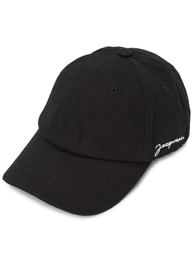 La Casquette Embroidered Logo Signature Ball Cap Black - JACQUEMUS - BALAAN 2