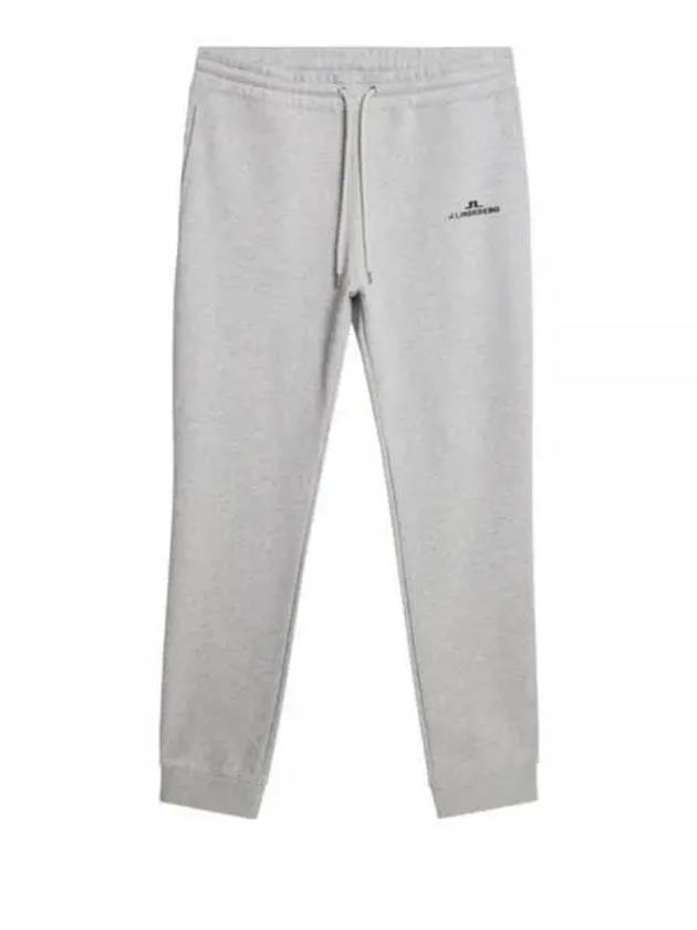 Alpha Logo Print Track Pants Light Grey Melange - J.LINDEBERG - BALAAN 1