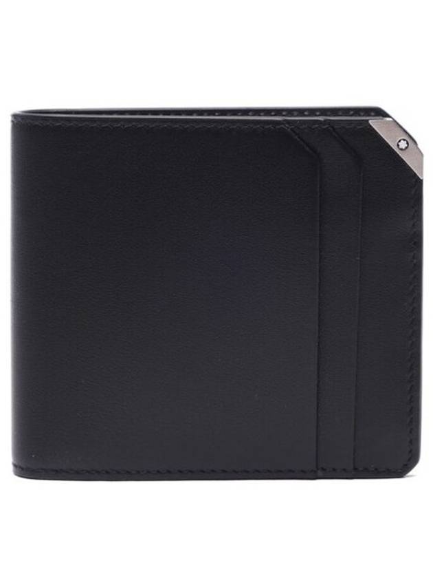 Metal Logo Leather Bifold Wallet Black - MONTBLANC - BALAAN 1