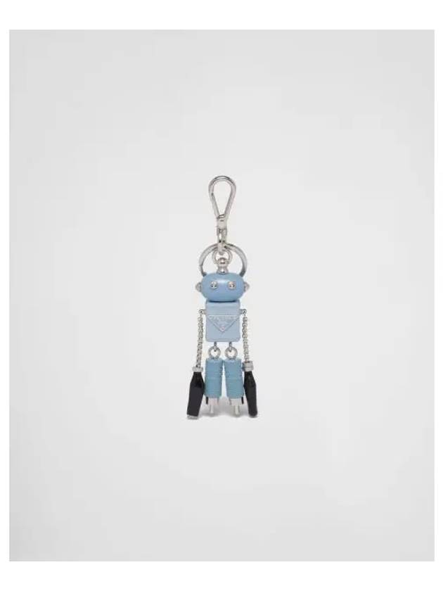 Saffiano Leather Robot Keychain Trick Light Blue - PRADA - BALAAN 2