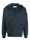 Wappen Patch Hooded Half Zip Up Anorak Navy - STONE ISLAND - BALAAN 1