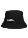 Haley Embroidered Logo Bucket Hat Black - ISABEL MARANT - BALAAN 3