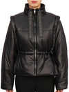 Shiny Quilted Vest Zip-Up Jacket Black - GANNI - BALAAN 4