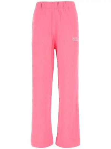 Logo Banding Sweat Straight Pants Pink - GANNI - BALAAN 1