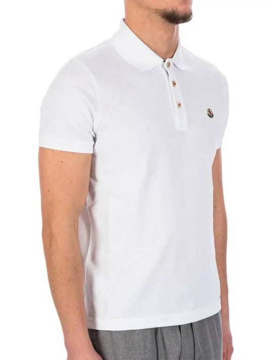 Men s Chest Logo Patch Polo T shirt Short Sleeve White 8A00019 84556 001 - MONCLER - BALAAN 2