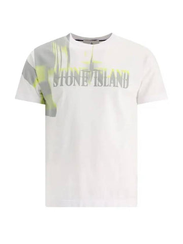 Motion Saturation One Garment Dyed Short Sleeve T-Shirt White - STONE ISLAND - BALAAN 1