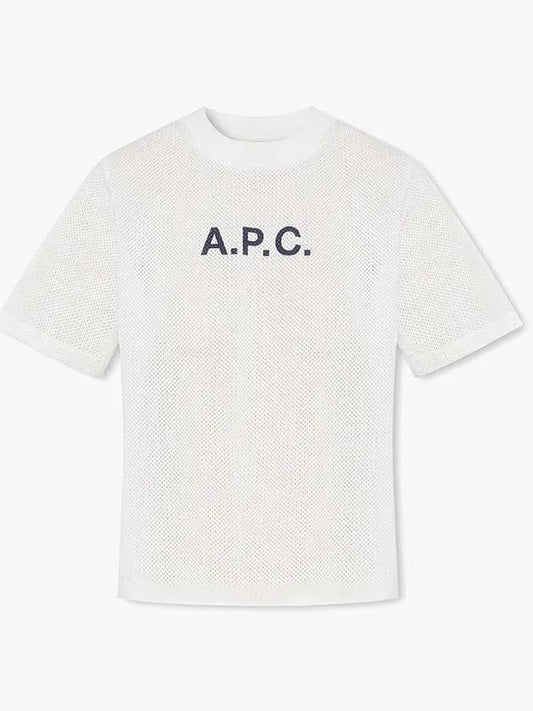 Mae Pique Mesh Short Sleeve T-Shirt White - A.P.C. - BALAAN 2