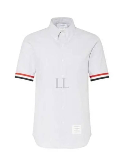 Men's Pincode Armband Short Sleeve Shirt Grey - THOM BROWNE - BALAAN 2