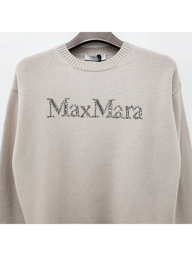 S Max Mara KASSEL logo wool cashmere knit AVORIO 2429366163600 008 - S MAX MARA - BALAAN 3