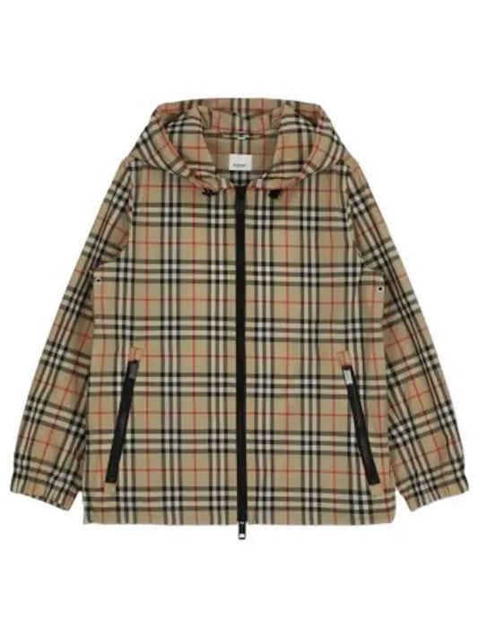 Vintage check hooded jacket archive beige zip up - BURBERRY - BALAAN 1