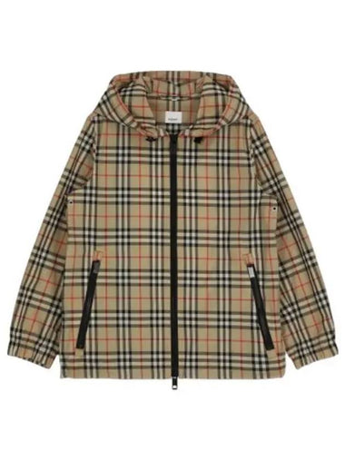 Vintage check hooded jacket archive beige zip up - BURBERRY - BALAAN 1