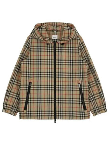 Vintage Check Hooded Jacket Archive Beige - BURBERRY - BALAAN 1