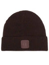 Extra Fine Merino Wool Logo Beanie Brown - CP COMPANY - BALAAN 2