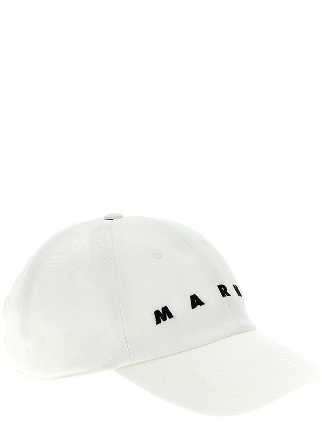 Embroidered Logo Ball Cap White - MARNI - BALAAN 3