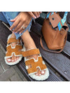 Women's Chypre Sandals Goatskin Woolskin Brown - HERMES - BALAAN 7