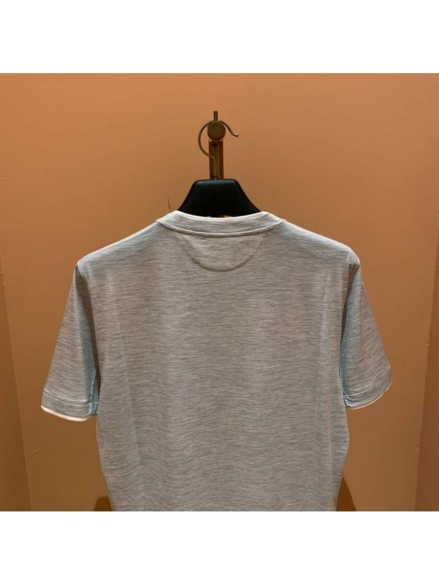 Silk Blending Short Sleeve T-Shirt Grey - BRUNELLO CUCINELLI - BALAAN 6