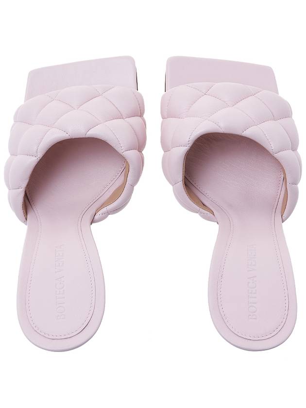 Women's Padded Mule Sandals Heel Light Pink - BOTTEGA VENETA - BALAAN 7