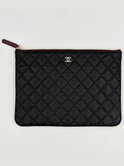 Classic Medium Case Clutch Grained Calfskin Gold Metal Black A82545 - CHANEL - BALAAN 2