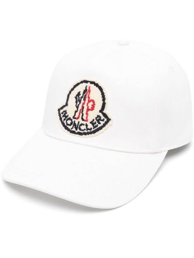 Logo Patch Ball Cap White - MONCLER - BALAAN 2