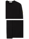 Men's Waffen Patch Long Sleeve T-Shirt Black - STONE ISLAND - BALAAN.