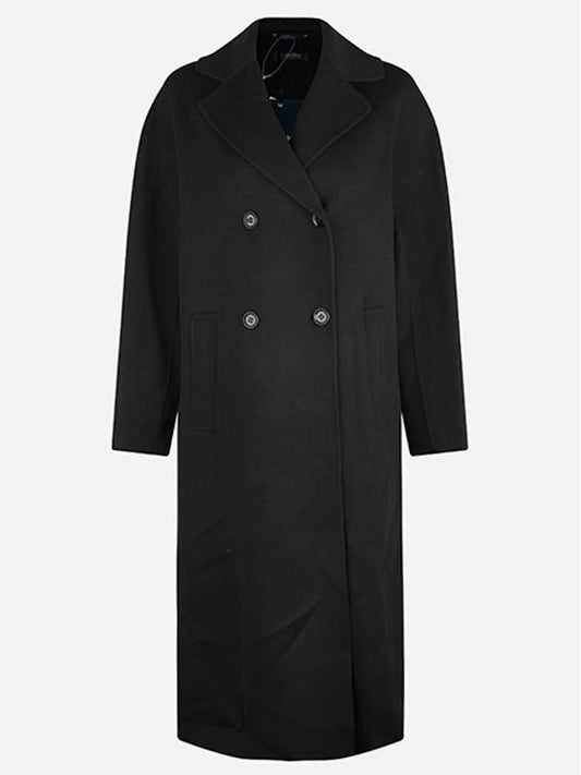 2429016061600 013 Copy Double Breasted Maxi Coat Black - MAX MARA - BALAAN 1