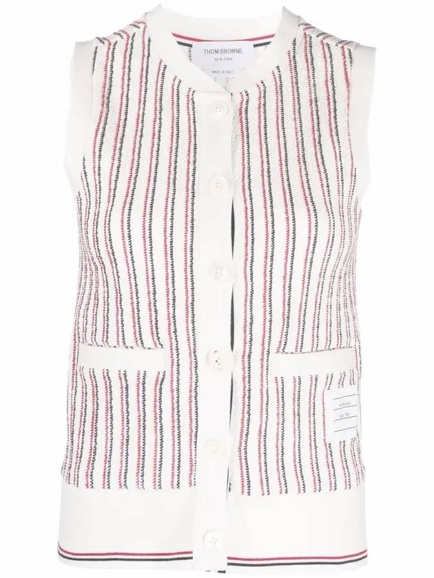 Stripe Cotton Tweed Vest - THOM BROWNE - BALAAN 1