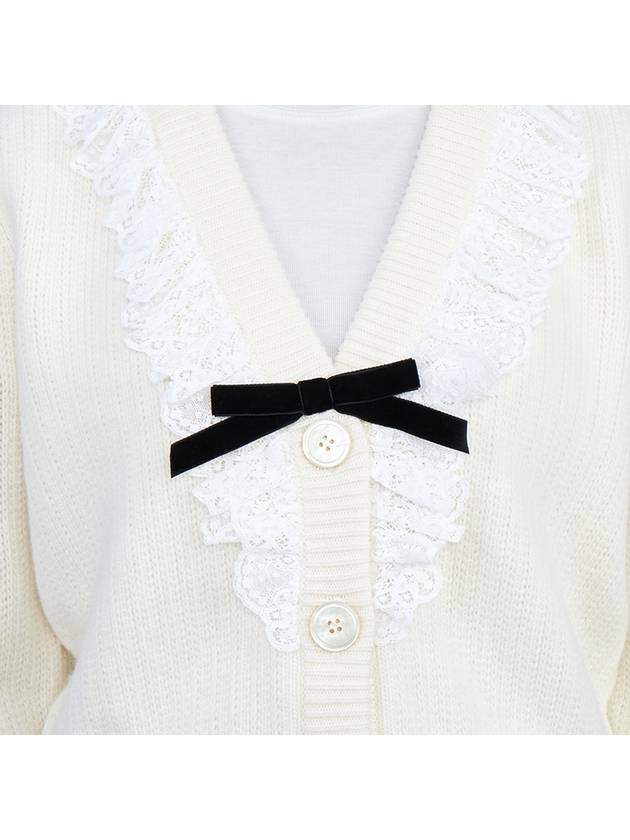 Lace Ruffle Short Cardigan White - ALESSANDRA RICH - BALAAN 9