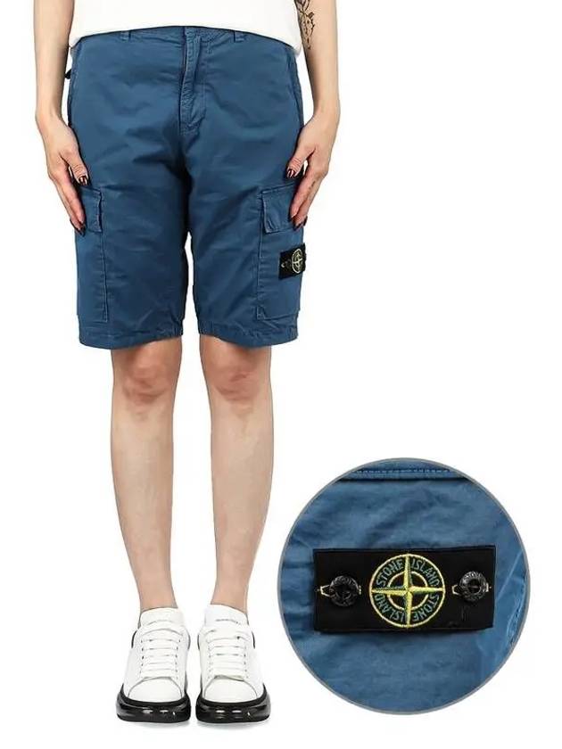 7816L0210 V0127 Kids Waffen Shorts Blue 271399 - STONE ISLAND - BALAAN 1