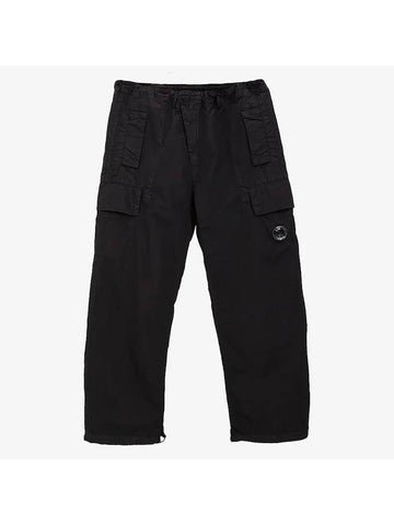 Flatt Nylon Oversized Cargo Straight Pants Black - CP COMPANY - BALAAN 1