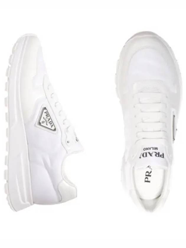 Re nylon and brushed leather sneakers - PRADA - BALAAN 1