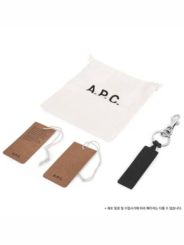 Logo Leather Key Holder Black - A.P.C. - BALAAN 5