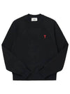 Small Heart Logo Sweatshirt Black - AMI - BALAAN 6