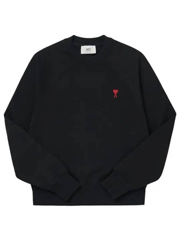 Small Heart Logo Sweatshirt Black - AMI - BALAAN 3