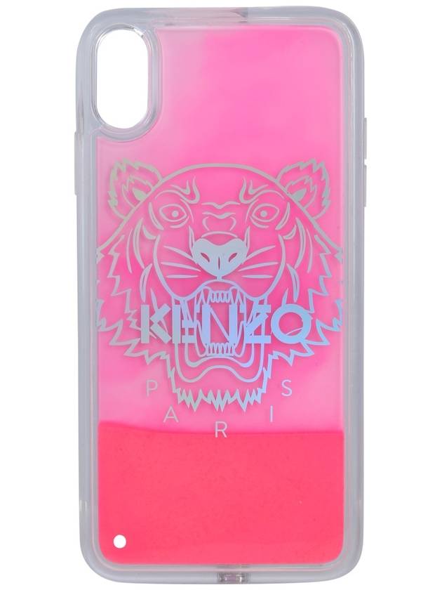 Tiger Logo Print iPhone XS MAX Phone Case Fuchsia - KENZO - BALAAN 2