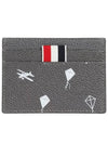 Sky Half Drop Card Wallet Dark Grey - THOM BROWNE - BALAAN 2