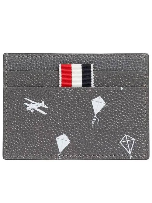 Sky Half Drop Card Wallet Dark Grey - THOM BROWNE - BALAAN 2