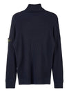 Wappen Patch Wool Turtleneck  Navy - STONE ISLAND - BALAAN 3