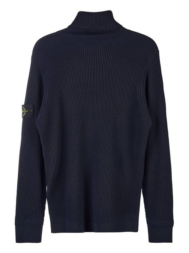 Wappen Patch Wool Turtleneck  Navy - STONE ISLAND - BALAAN 3