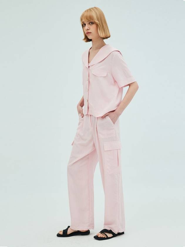 Sailor Collar Stitch Blouse StitchCargo Pants setPink - OPENING SUNSHINE - BALAAN 2