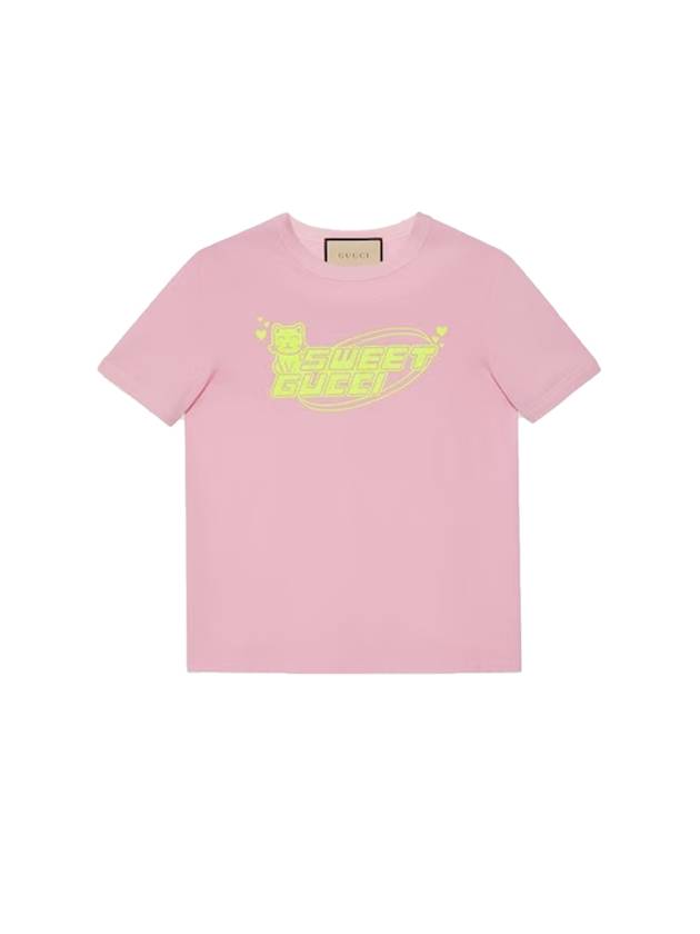 Cotton Jersey Short Sleeve T-Shirt Pink - GUCCI - BALAAN 1