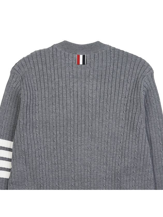 Baby Cable Cotton 4 Bar Crew Neck Knit Top Grey - THOM BROWNE - BALAAN 10