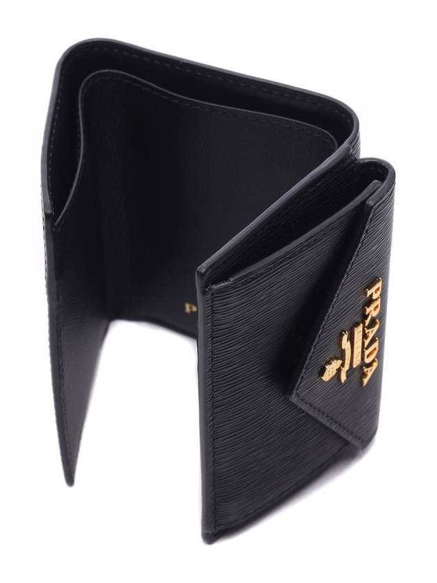 Vitello Move Logo 3-fold Bifold Wallet Black - PRADA - BALAAN 7